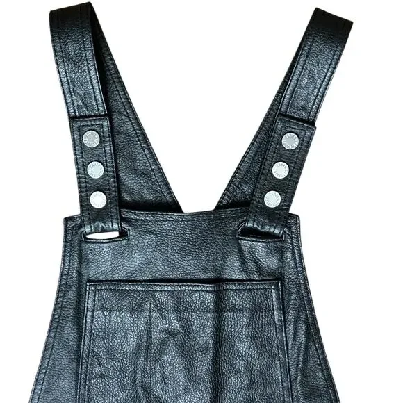 Zadig & Voltaire Sydney Deluxe 100% Leather Jumpsuit in Black Size 36
